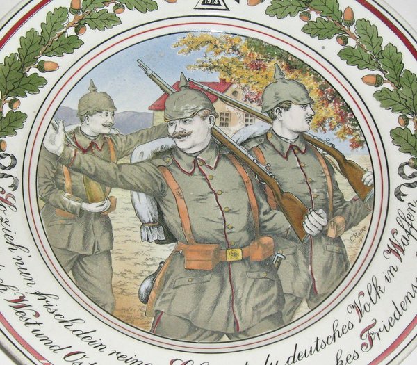 patriotischer Wandteller mit Eisernem Kreuz ~ Deutsches Heer I. Weltkrieg