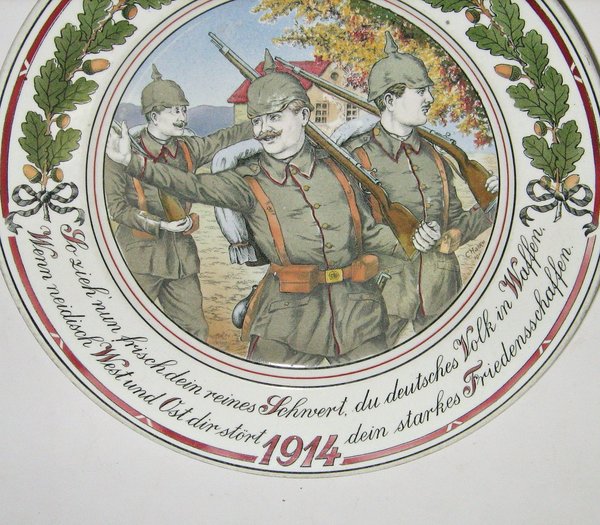 patriotischer Wandteller mit Eisernem Kreuz ~ Deutsches Heer I. Weltkrieg