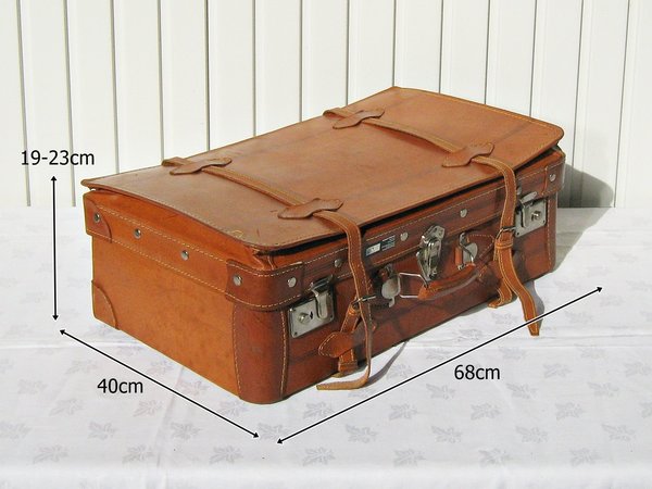 4teiliges vintage Koffer-Set ~ Lederkoffer um 1965