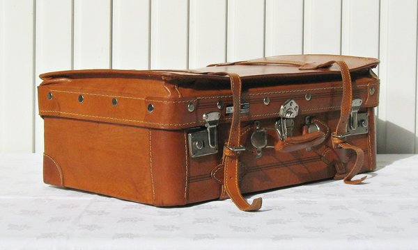 4teiliges vintage Koffer-Set ~ Lederkoffer um 1965