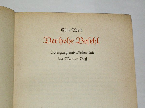 Ehm Welk - Der hohe Befehl ~ 1939
