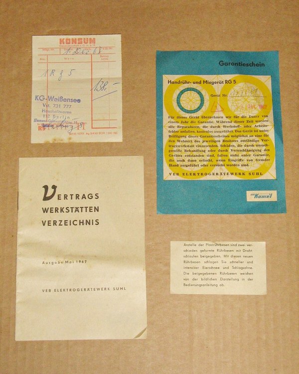 Handrühr- und Mixgerät "Komet" RG 5 von 1967 ~ DDR