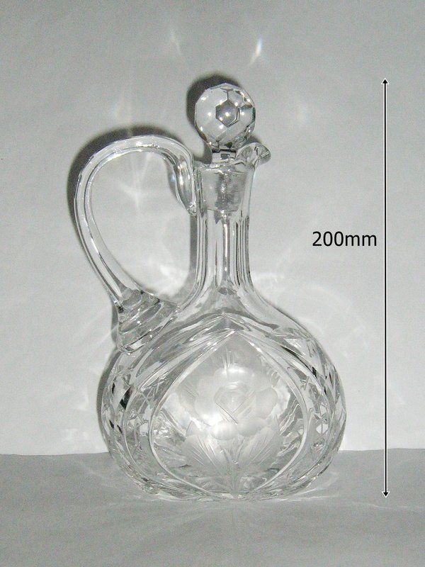 geschliffene Kristallglas Karaffe mit Henkel ~ 400ml