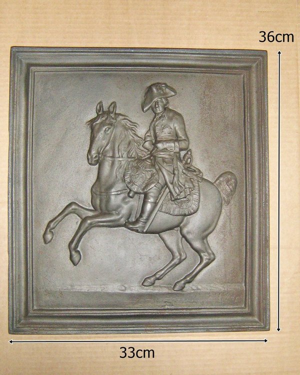 Eisenguss-Reliefplatte "Friedrich der Grosse zu Pferd"