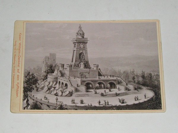 Kabinettbild "Kaiser Wilhelm-Denkmal auf dem Kyffhäuser" um 1900