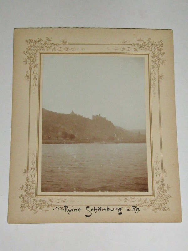 Kabinettfoto "Ruine Schönburg a. Rhein" um 1890