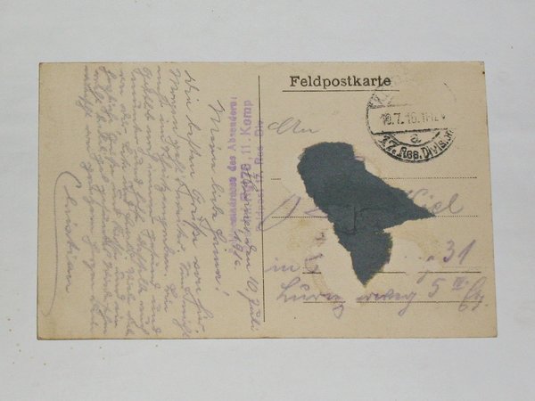 Feldpostkarte Harnes - Schleuse ~ 1916