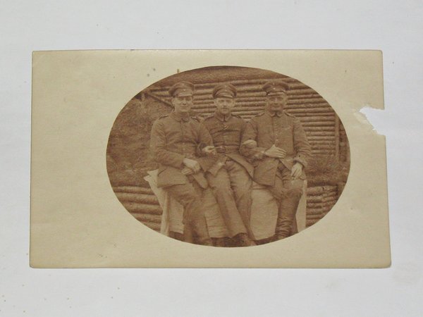 Feldpostkarte "3 Kameraden Stab Res.-Inf.-Rgt. 24" ~ 1917