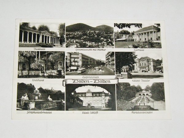 Mehrbildkarte Baden-Baden ~ gel. 1951