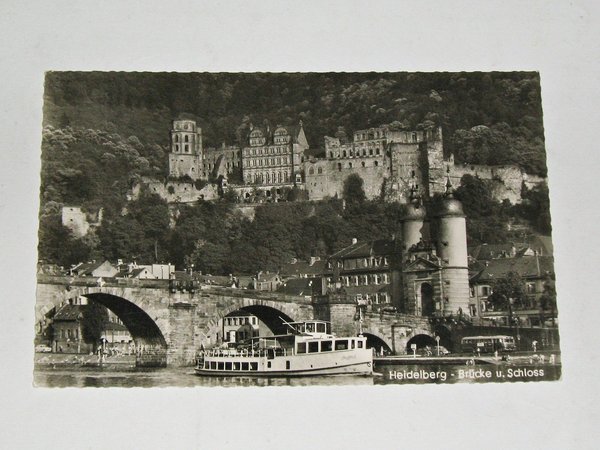 Ansichtskarte Heidelberg - Brücke und Schloss ~ gel. 1962