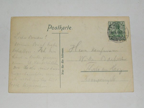 Ansichtskarte Karlsruhe - vom Schloss aus gesehen ~ gel. 1908