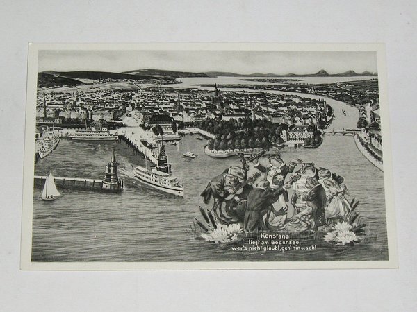 Ansichtskarte Konstanz - Panorama ~ um 1950