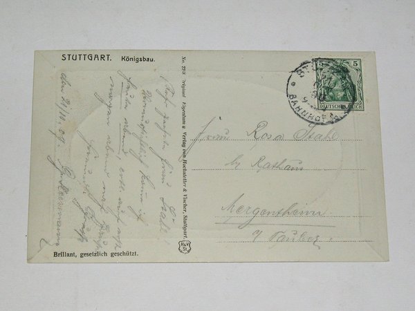 Ansichtskarte Stuttgart - Königsbau ~ gel. um 1910