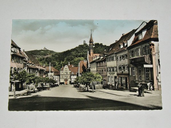Ansichtskarte Weinheim / Bergstraße - Marktplatz ~ gel. 1955