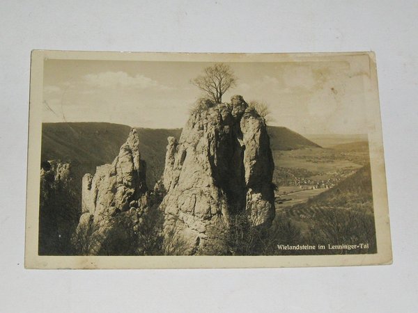 Ansichtskarte Wielandsteine im Lenninger-Tal ~ gel. um 1925