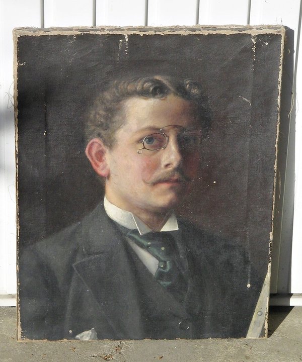 Ölbild auf Leinwand "Herrenporträt" um 1890