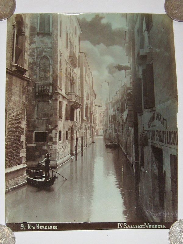 coloriertes Großfoto "Venezia - Rio Bernardo" ~ um 1885