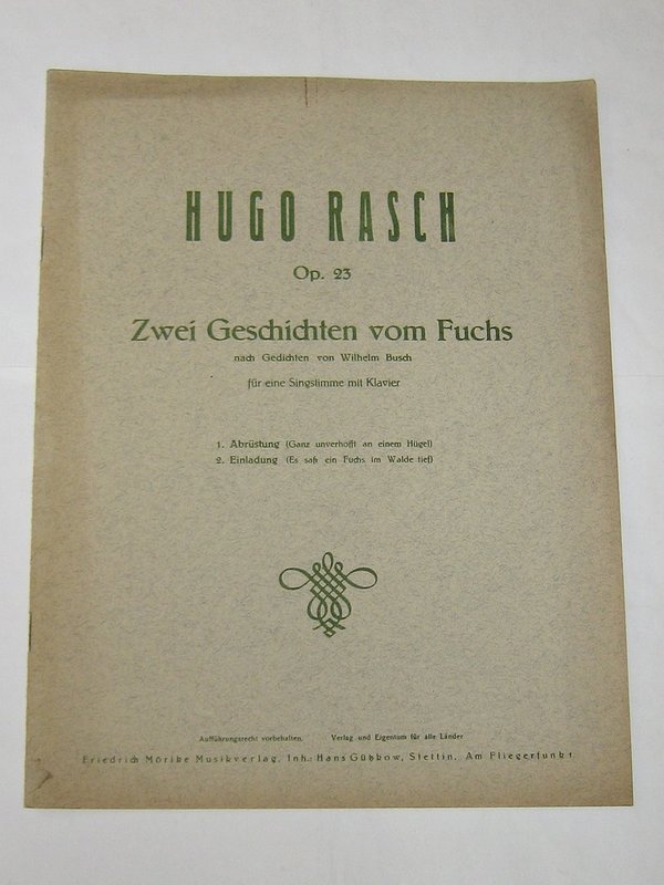 Zwei Geschichten vom Fuchs von Hugo Rasch ~ um 1925