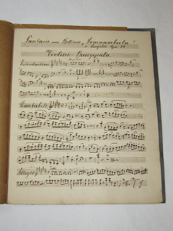 Fantasie aus Bellinis Sonnambula ~ Notensatz von 1905