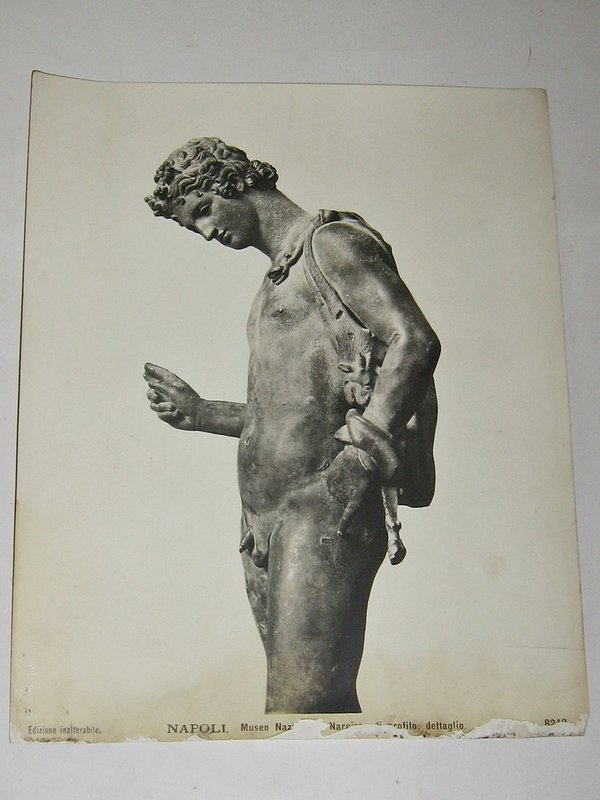 Druck "Napoli - Museo Nazionale ~ Narciso di profilo, dettaglio" ~ um 1900