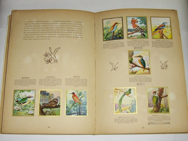 Sammelbilder-Album Die Farbenpracht der Vogelwelt