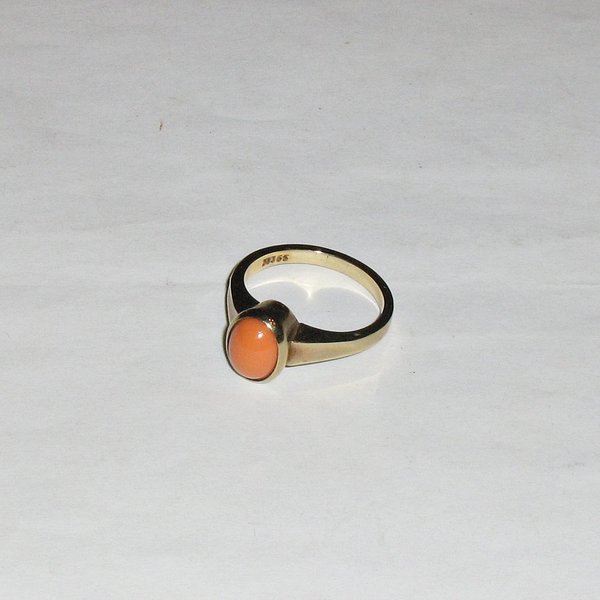 Damen-Ring mit orangefarbenem Schmuckstein ~ 333er Gold ~ RG 53