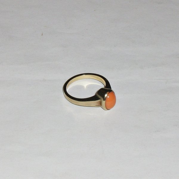 Damen-Ring mit orangefarbenem Schmuckstein ~ 333er Gold ~ RG 53