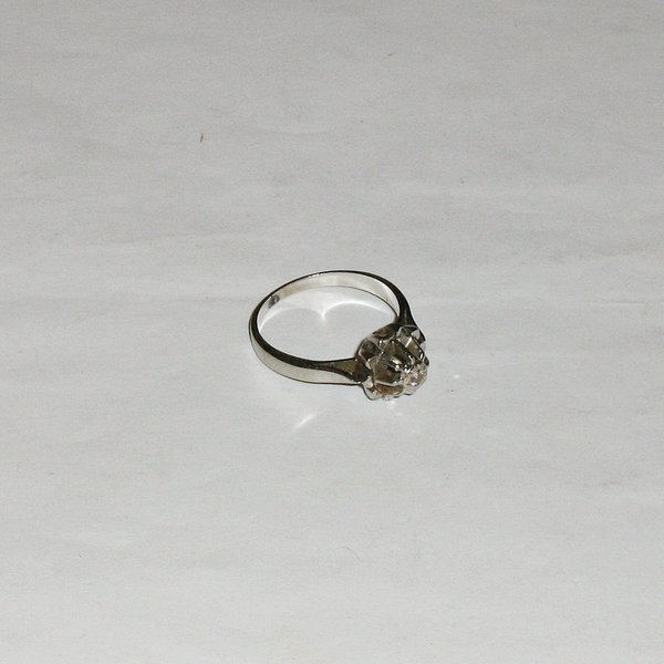 Damen-Ring mit Brilliant ~ 585er Weißgold ~ Ringgröße 54
