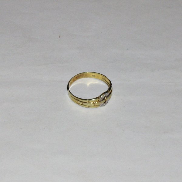 Damen-Ring ~ 585er Gold ~ Bicolor ~ Ringgröße 60