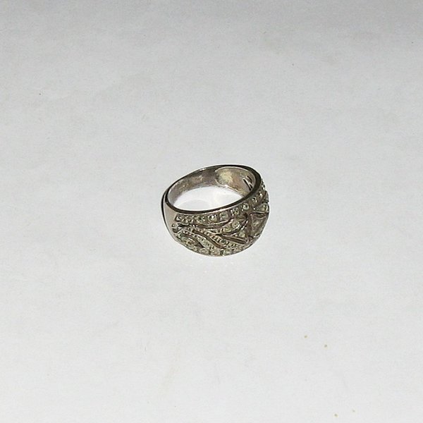 breiter Damen-Ring mit Markasiten ~ 925er Silber ~ RG 53