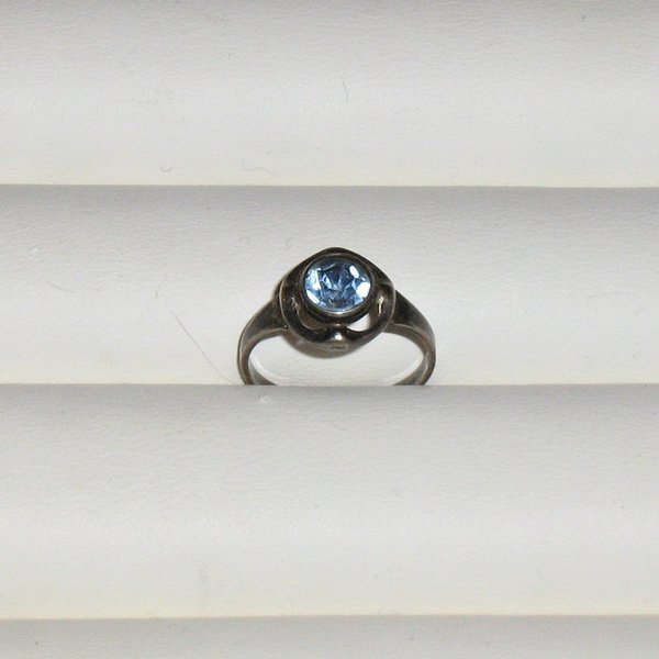 Damen-Ring mit hellblauem Stein ~ 835er Silber ~ RG 51/52