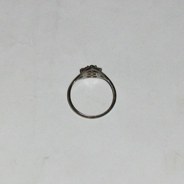 Silber-Ring mit roten Steinen ~  835er ~ Ringgröße 53